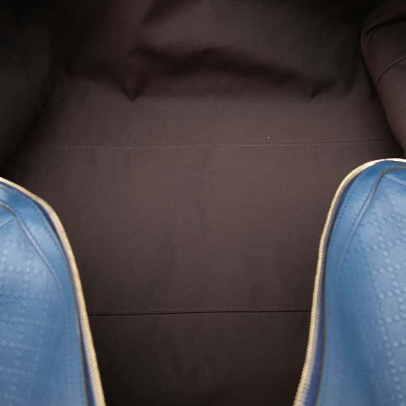 Gucci Large Diamante Bright Leather Carry On Duffle Bag Blue Leather Good condition - Model View