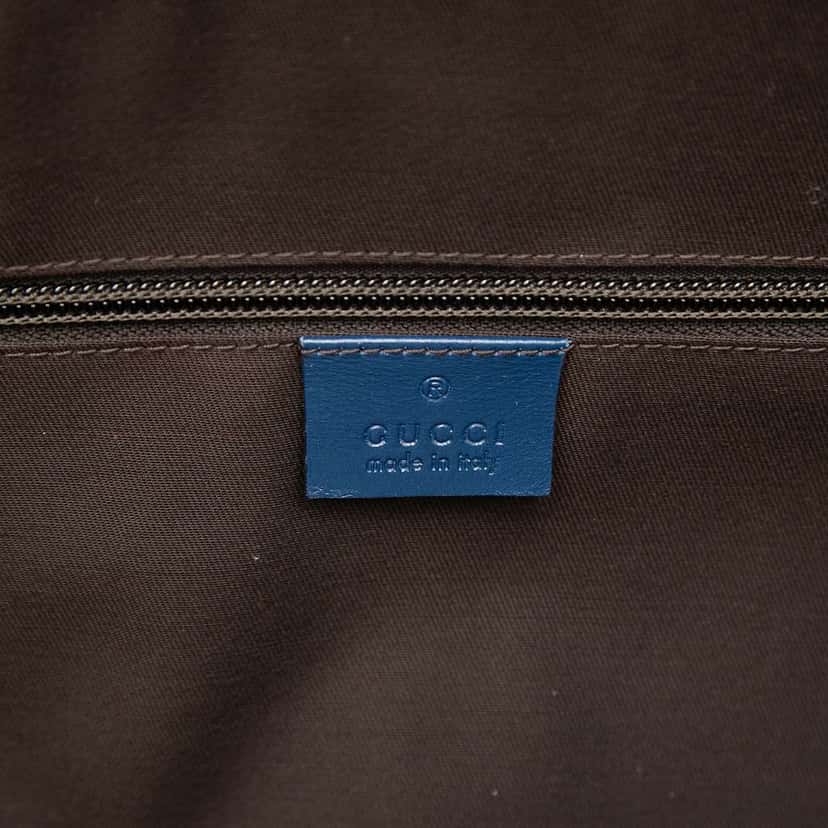 Gucci Large Diamante Bright Leather Carry On Duffle Bag Blue Leather Good condition - Box View