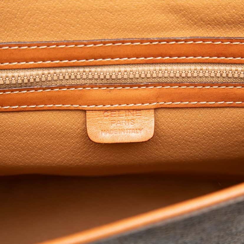 Celine Macadam Coated Canvas Satchel Brown Canvas Good condition - Box View