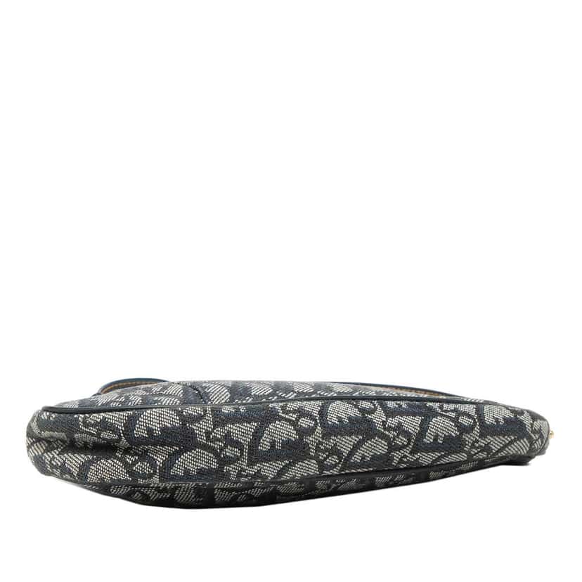 Dior Mini Diorissimo Canvas Saddle Pochette Blue Canvas Good condition - Inside View