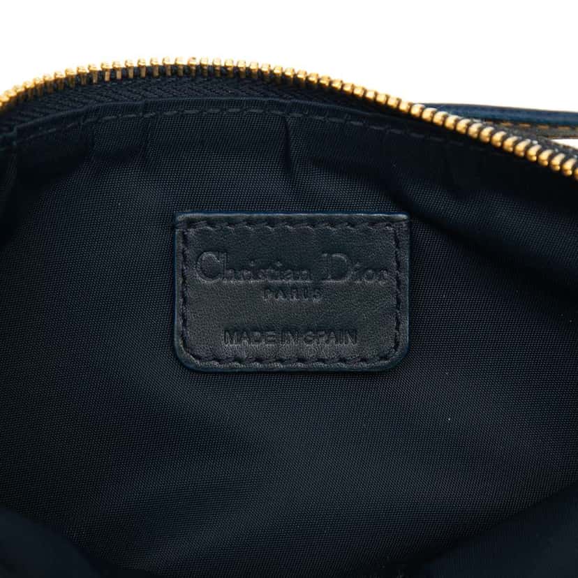 Dior Mini Diorissimo Canvas Saddle Pochette Blue Canvas Good condition - Box View