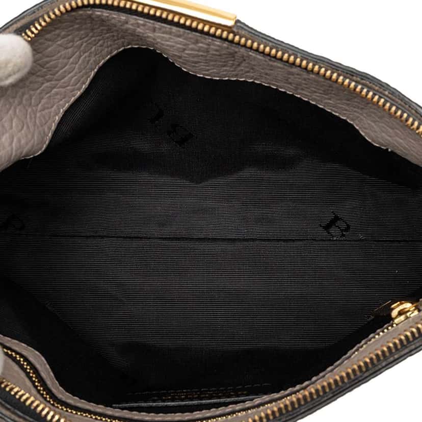 Burberry Small Grain Check Embossed Leather Chichester Crossbody Grey Leather Good condition - Model View