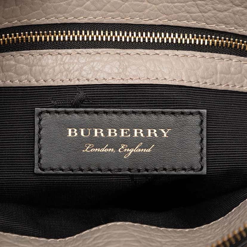 Burberry Small Grain Check Embossed Leather Chichester Crossbody Grey Leather Good condition - Box View