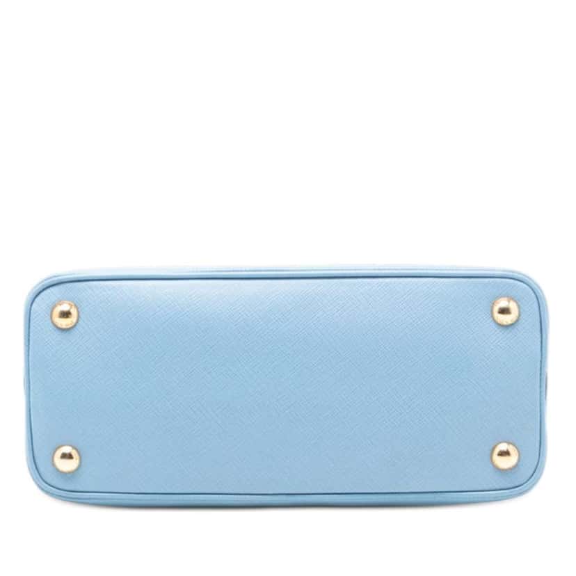 Prada Small Saffiano Lux Promenade Satchel Blue Leather Good condition - Inside View