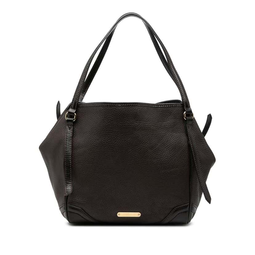 Burberry Small Grained Calfskin Canterbury Tote Brown Leather Good condition - Front View