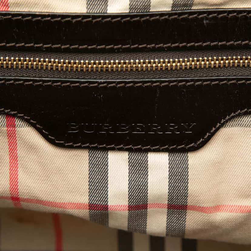 Burberry Small Grained Calfskin Canterbury Tote Brown Leather Good condition - Box View