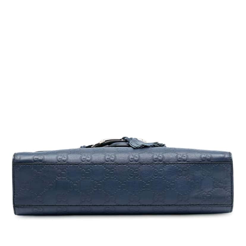 Gucci Medium Guccissima Emily Shoulder Bag Blue Leather Good condition - Inside View