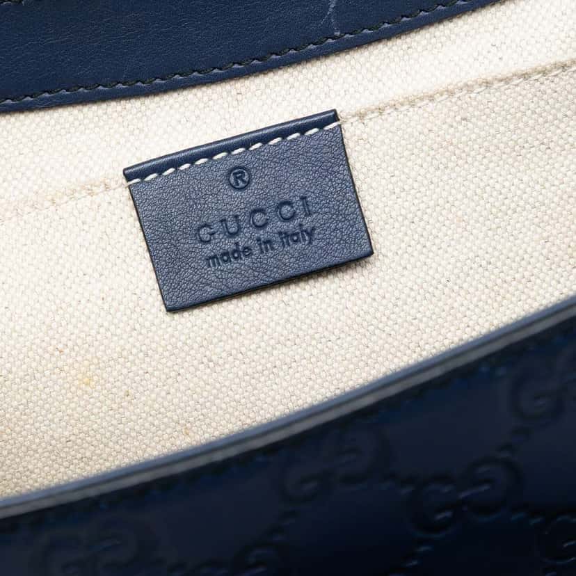 Gucci Medium Guccissima Emily Shoulder Bag Blue Leather Good condition - Box View