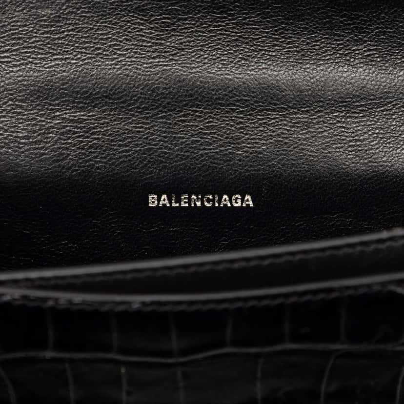 Balenciaga Croc Embossed Leather Sharp Belt Bag XS Black Leather Good condition - Box View