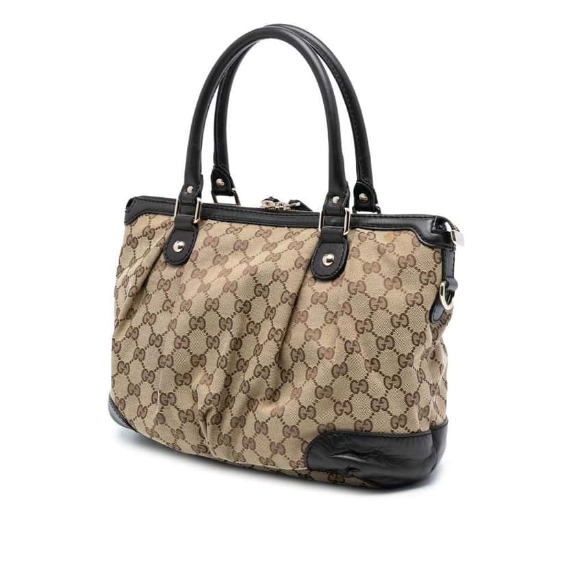 Gucci GG Canvas Sukey Satchel Beige Good condition - Back View