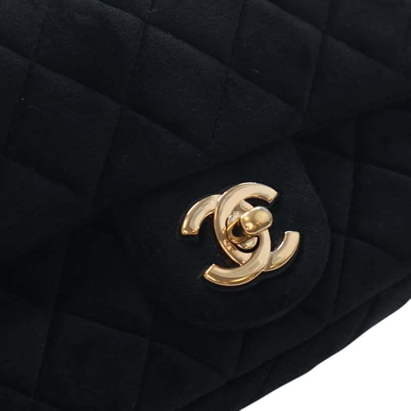 Chanel Mini Rectangular Classic Velvet Pearl Crush Single Flap Black Velvet Good condition - Box View