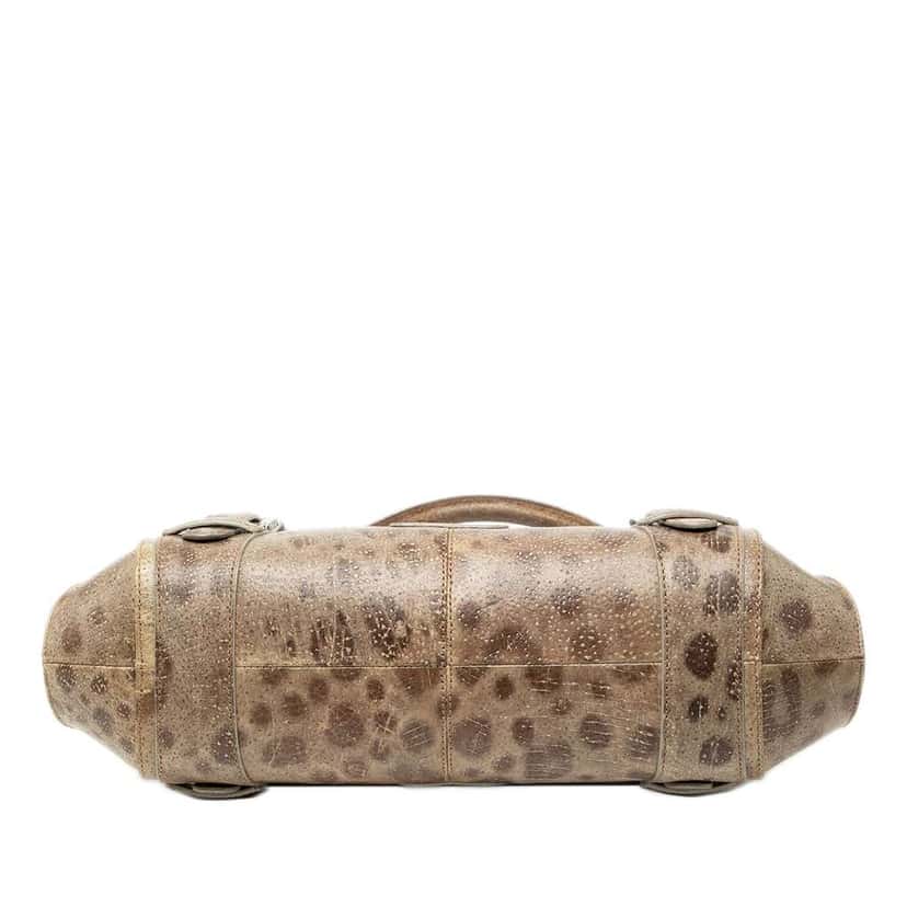 Loewe Leopard Printed Leather Senda Handbag Beige Leather Good condition - Inside View