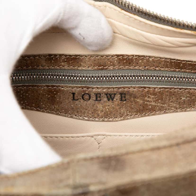 Loewe Leopard Printed Leather Senda Handbag Beige Leather Good condition - Box View