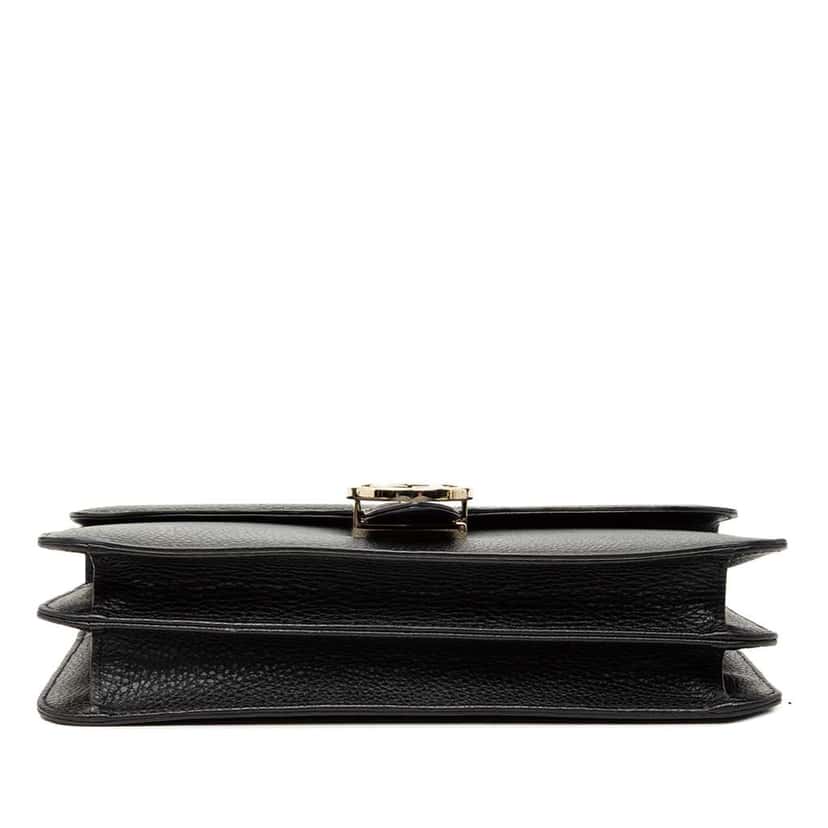 Gucci Medium Dollar Calfskin Interlocking G Crossbody Black Leather Good condition - Inside View