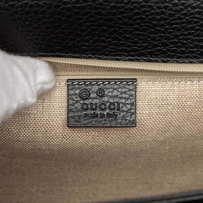 Gucci Medium Dollar Calfskin Interlocking G Crossbody Black Leather Good condition - Box View