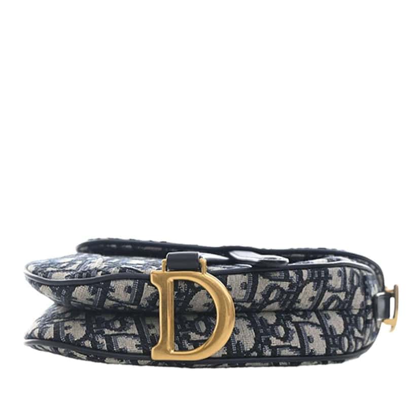 Dior Mini Oblique Canvas Saddle Bag Blue Canvas Good condition - Box View