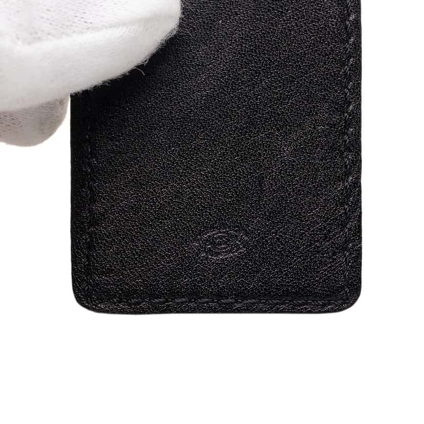 Chanel Gold Plated and Leather Bag Charm Black Leather Good condition - Inside View