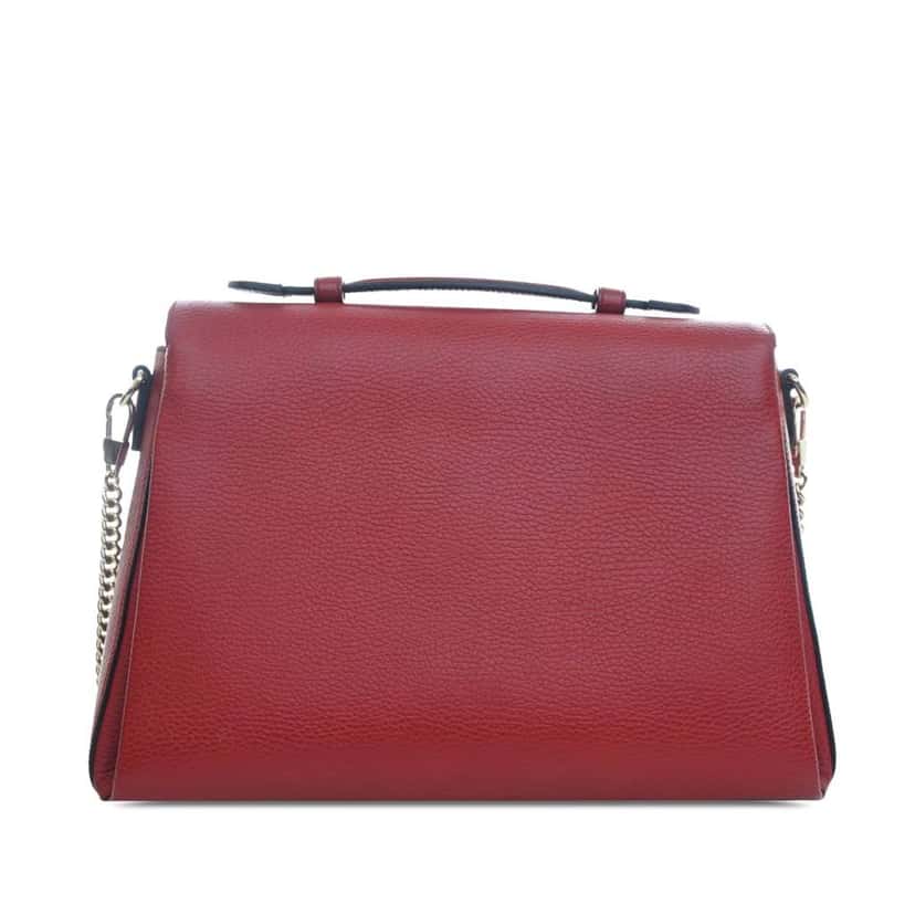 Gucci Medium Dollar Calf Interlocking G Satchel Red Leather Good condition - Inside View