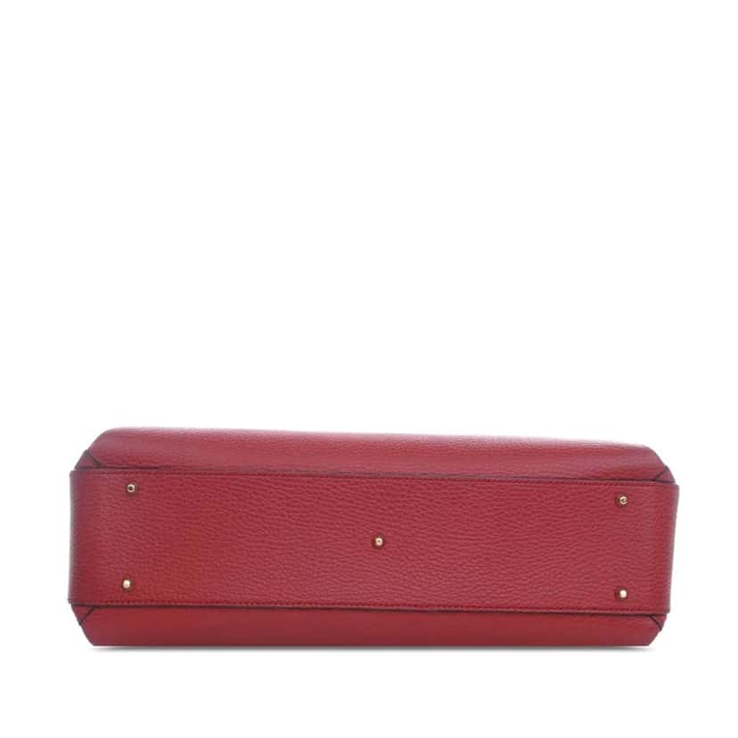 Gucci Medium Dollar Calf Interlocking G Satchel Red Leather Good condition - Model View