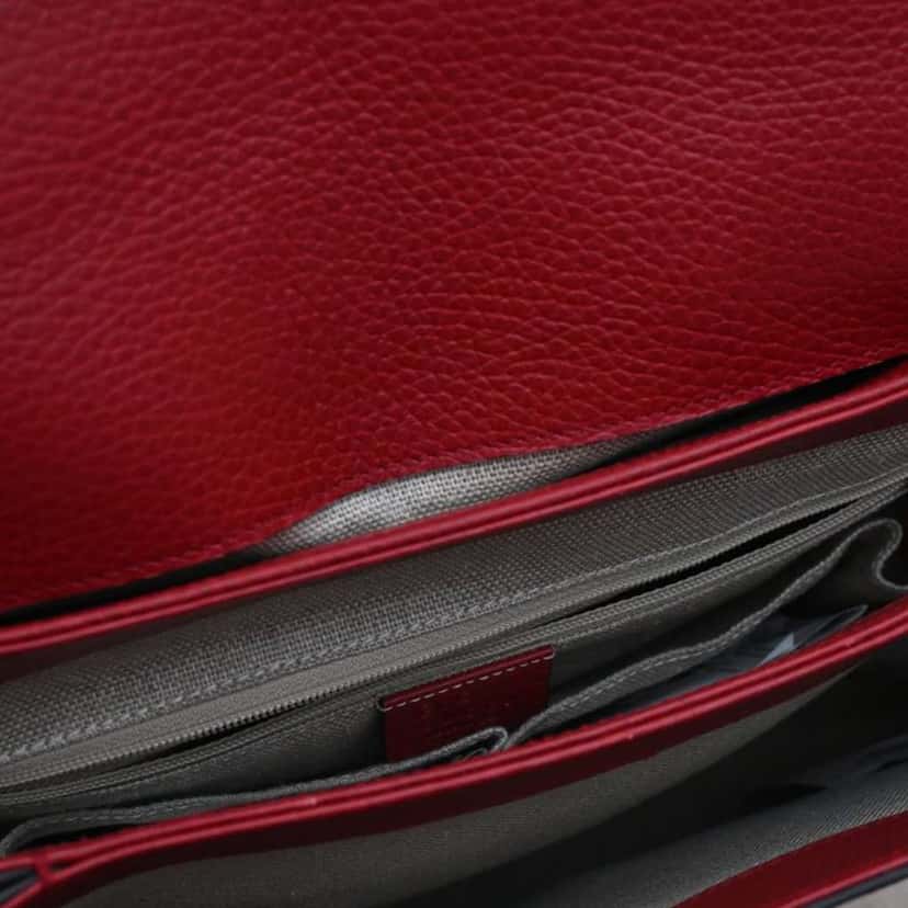 Gucci Medium Dollar Calf Interlocking G Satchel Red Leather Good condition - Box View