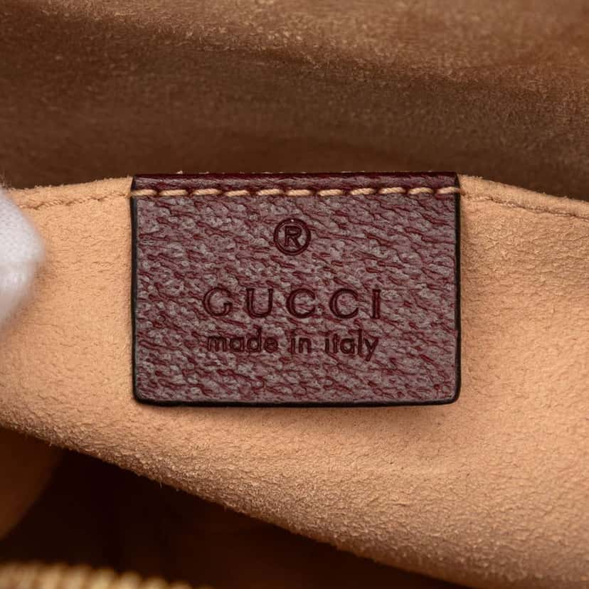 Gucci Small Calfskin Web Ophidia Dome Crossbody Red Leather Good condition - Box View