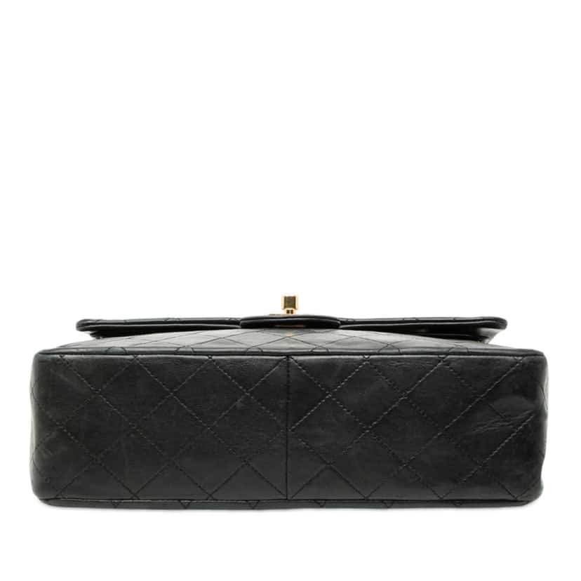 Chanel Medium Tall Classic Lambskin Double Flap Black Leather Good condition - Inside View