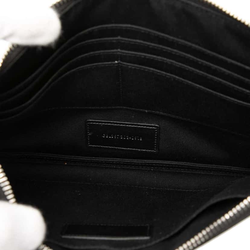 Saint Laurent Leather Multi Patch Zip Pouch Black Leather Good condition - Model View