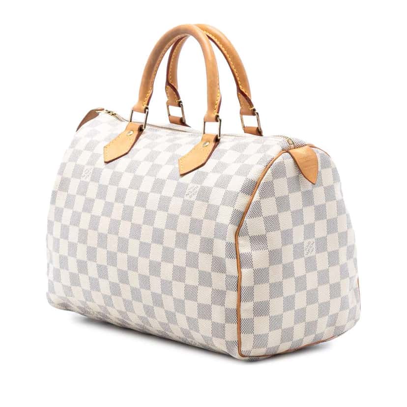Louis Vuitton Damier Azur Speedy 30 White Good condition - Back View