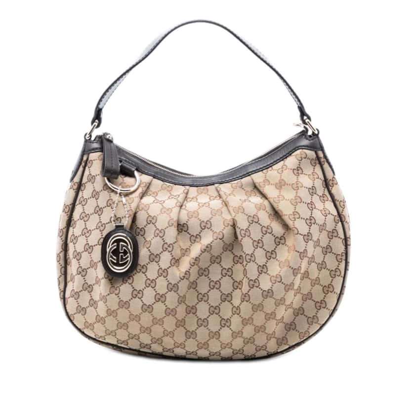 Gucci GG Canvas Sukey Shoulder Bag Beige Good condition - Front View