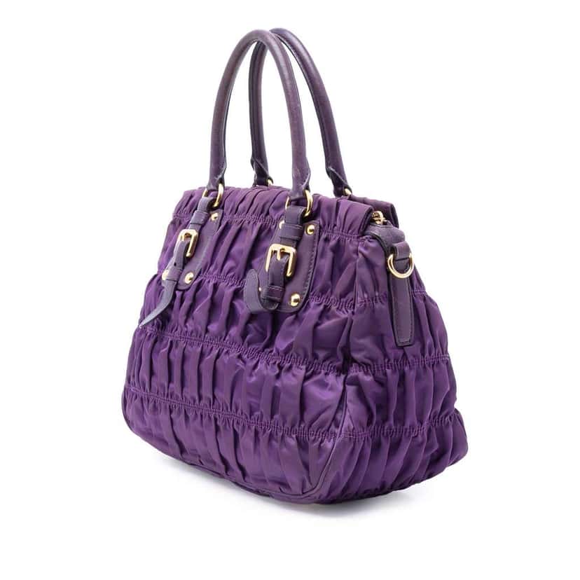 Prada Tessuto Gaufre Satchel Purple Good condition - Back View