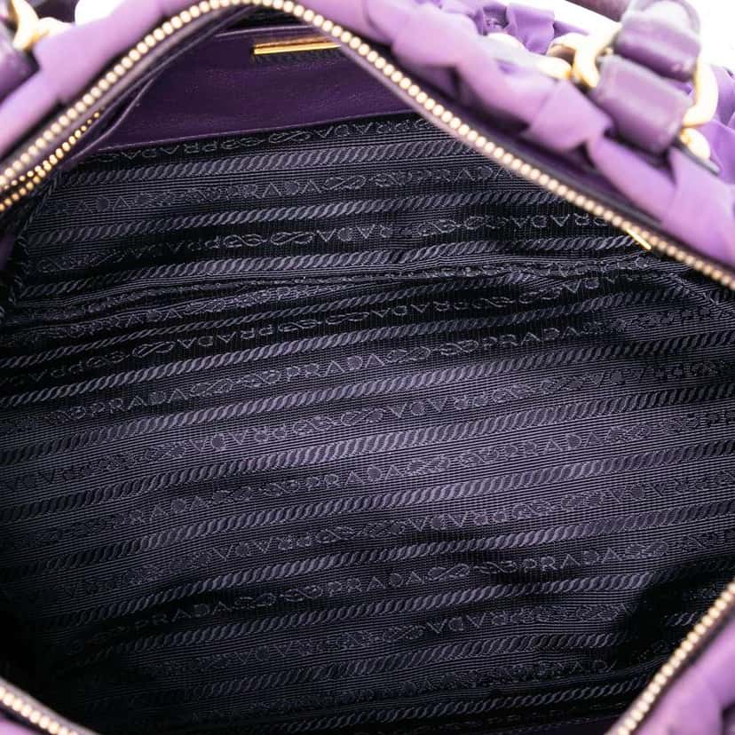 Prada Tessuto Gaufre Satchel Purple Good condition - Model View