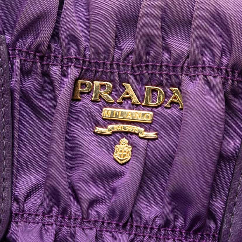 Prada Tessuto Gaufre Satchel Purple Good condition - Box View