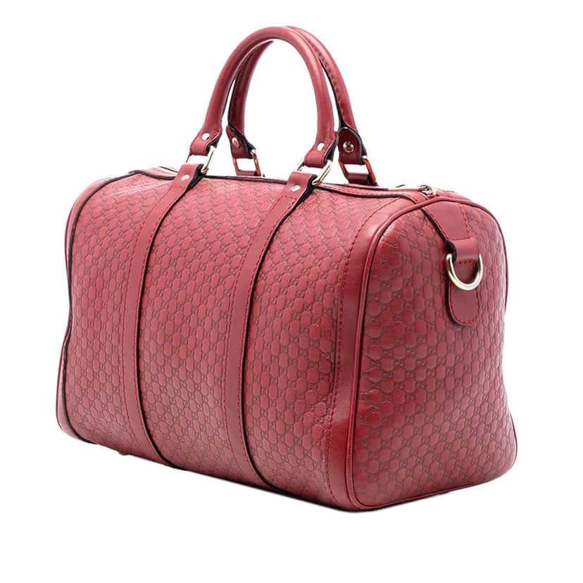 Gucci Medium Microguccissima Joy Boston Bag Red Leather Good condition - Back View