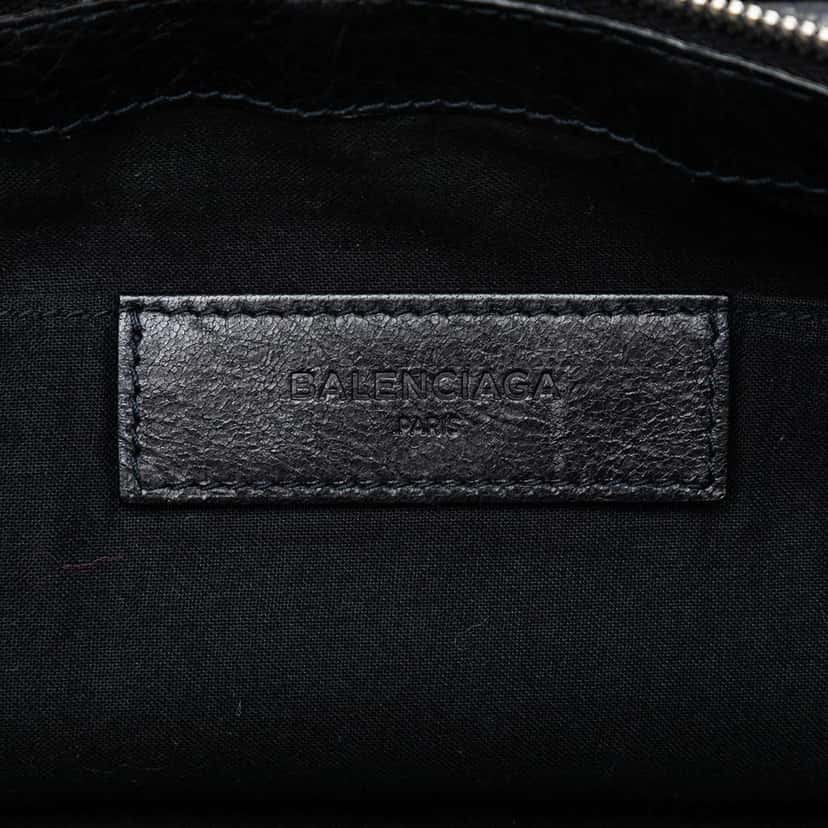 Balenciaga Lambskin Motocross Classic Clip L Clutch Black Leather Good condition - Box View