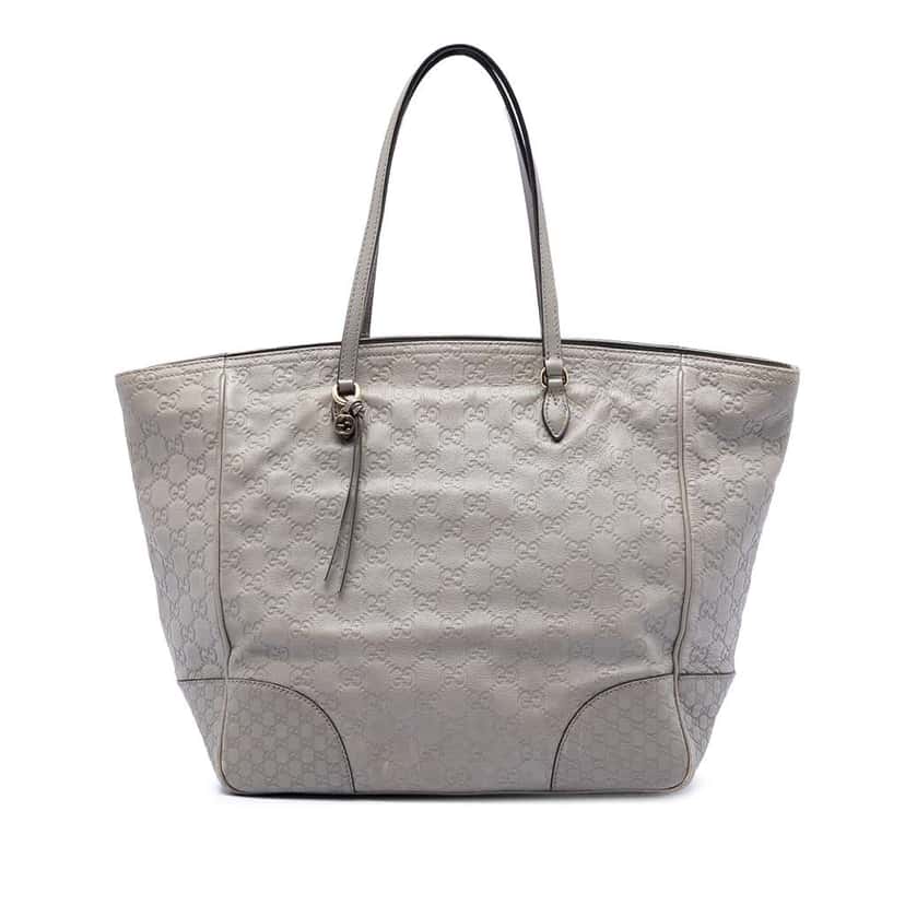 Gucci Guccissima Bree Tote Grey Leather Good condition - Front View