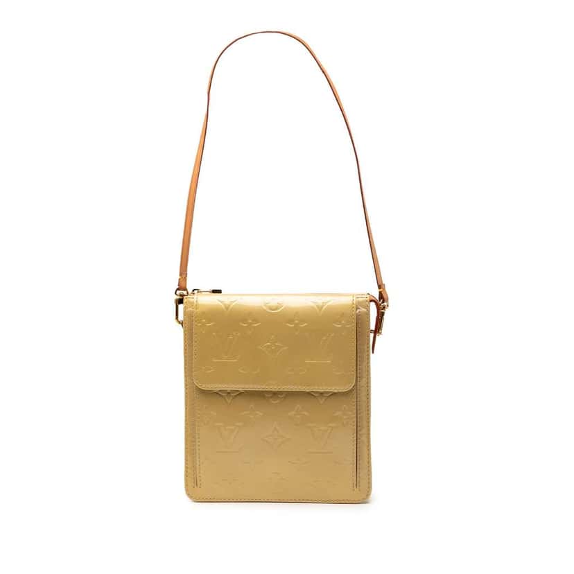 Louis Vuitton Monogram Vernis Pochette Mott Beige Leather Good condition - Front View