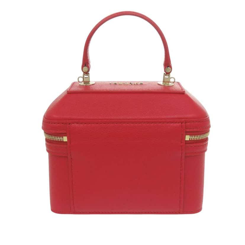 Bvlgari Leather Serpenti Forever Vanity Bag Red Leather Very good condition - Back View
