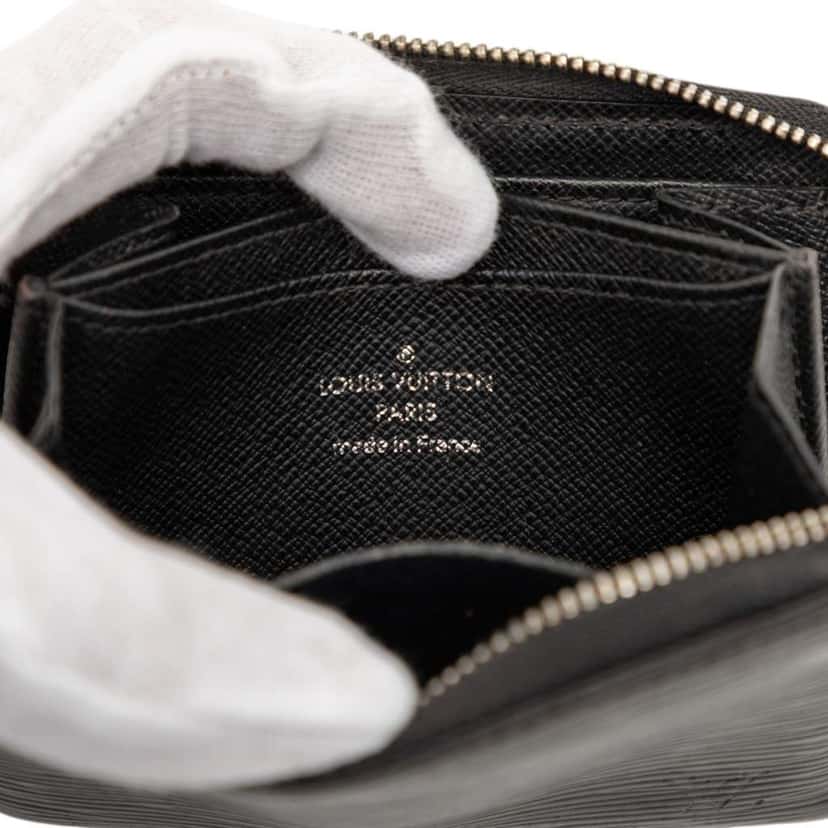 Louis Vuitton Epi Zippy Coin Purse Black Leather Very good condition - Box View