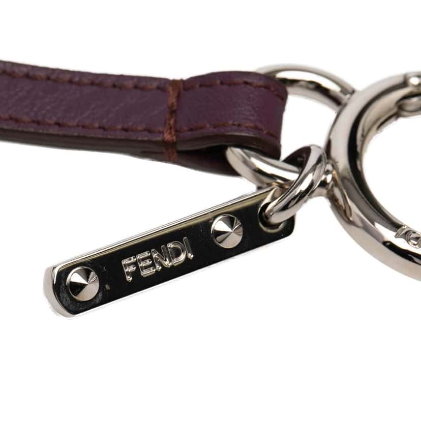 Fendi Silver Plated and Calfskin Compact Mirror Bag Charm Silver Metal Good condition - Inside View