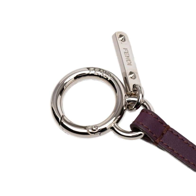 Fendi Silver Plated and Calfskin Compact Mirror Bag Charm Silver Metal Good condition - Model View