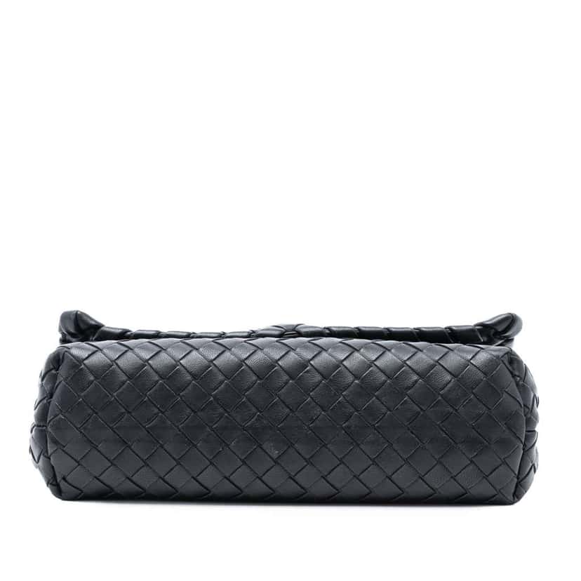 Bottega Veneta Baby Nappa Intrecciato Olimpia Crossbody Black Leather Good condition - Inside View