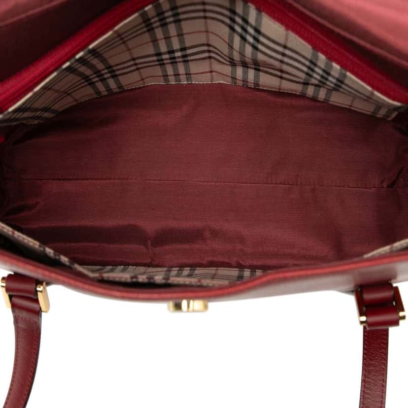 Burberry Leather Handbag Red Leather Good condition - Model View