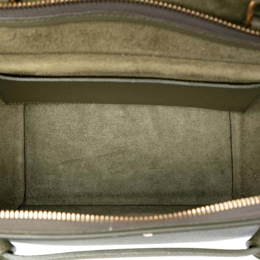 Celine Micro Grained Calfskin Belt Bag Green Leather Good condition - Model View