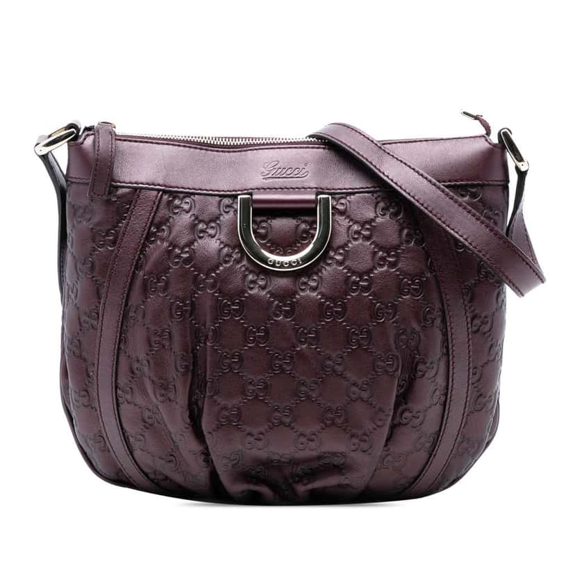 Gucci Metallic Guccissima Abbey D Ring Crossbody Purple Leather Good condition - Front View
