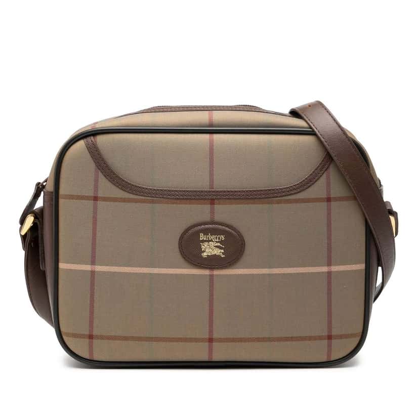 Burberry Vintage Check Canvas Crossbody Brown Canvas Good condition - Front View