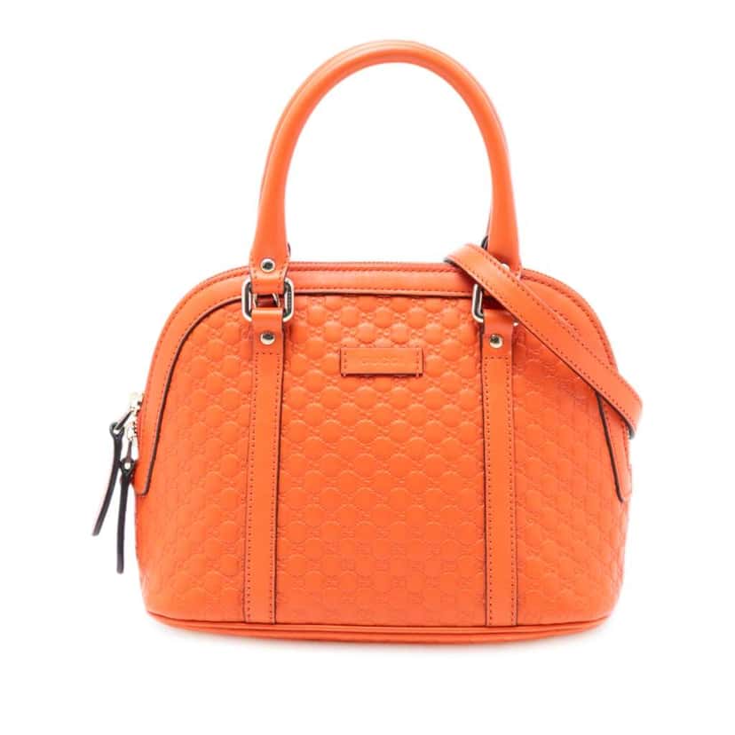 Gucci Mini Microguccissima Dome Satchel Orange Leather Good condition - Front View