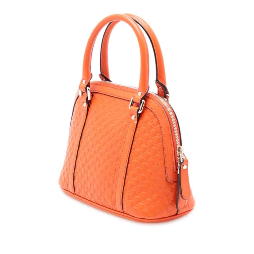 Gucci Mini Microguccissima Dome Satchel Orange Leather Good condition - Back View