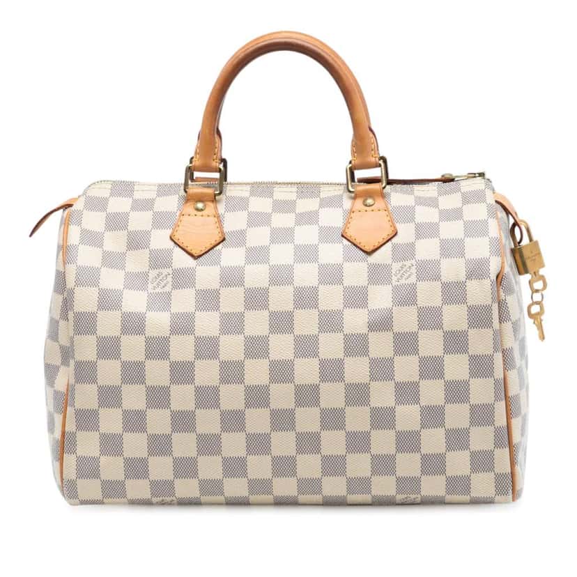 Louis Vuitton Damier Azur Speedy 30 White Good condition - Front View