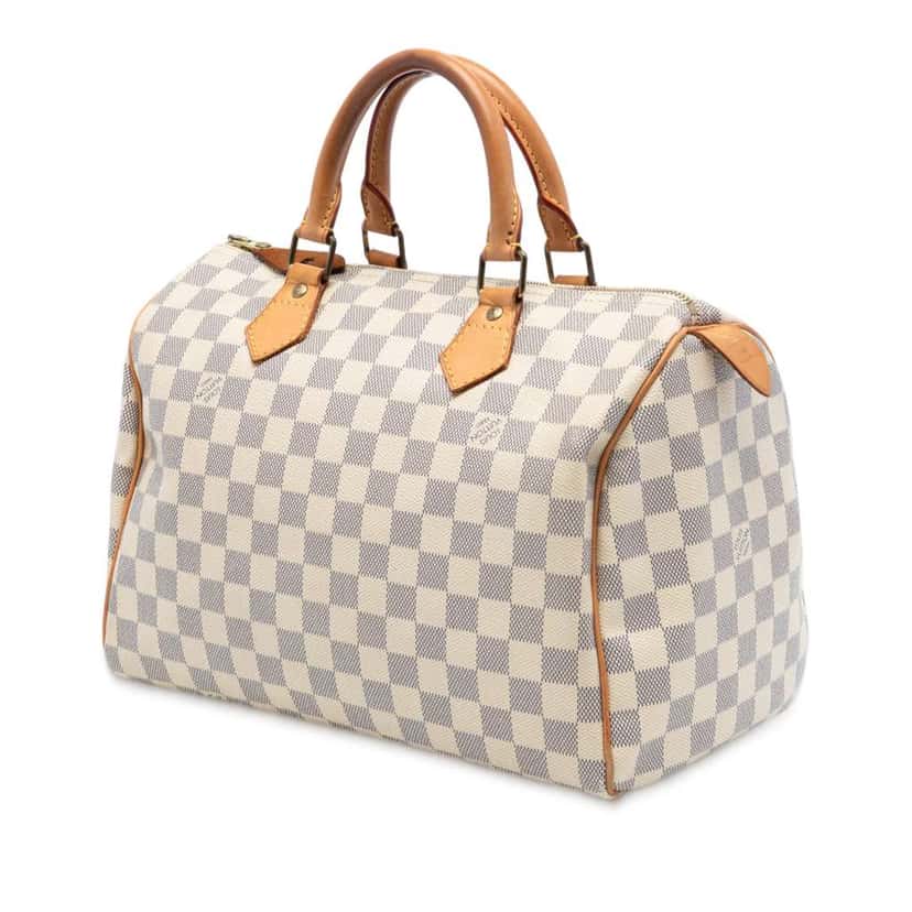 Louis Vuitton Damier Azur Speedy 30 White Good condition - Back View