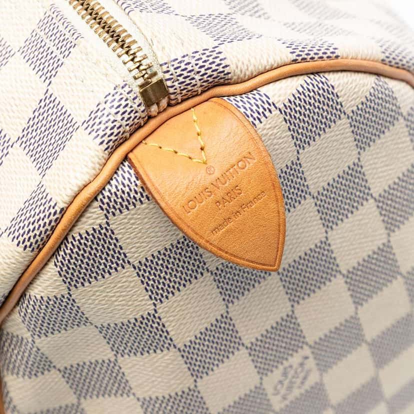 Louis Vuitton Damier Azur Speedy 30 White Good condition - Box View